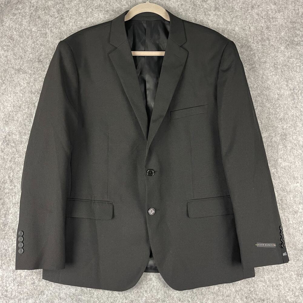 Alain Dupetit‎ Suittech Blazer Sport Coat Jacket Men 44S Black 2 Button NEW